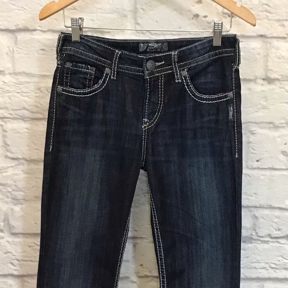 Silver Jeans W28/L33 Natsuki Bootcut Women's Jeans Dark Wash Embroidered - Picture 5 of 13